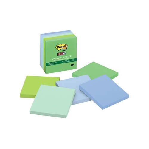 Post It Note  76x 76 654-5SST cube Bora Bora Colours 3M