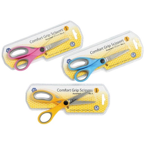Scissors 135mm Marbig Comfort Grip No 5 135mm Summer Colours 975470 - These scissors come in assorted colours 