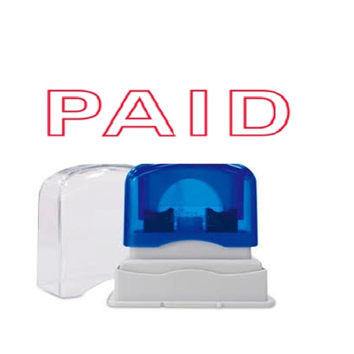 Stamp Pre-inked PAID in Red Shiny SEN0012 