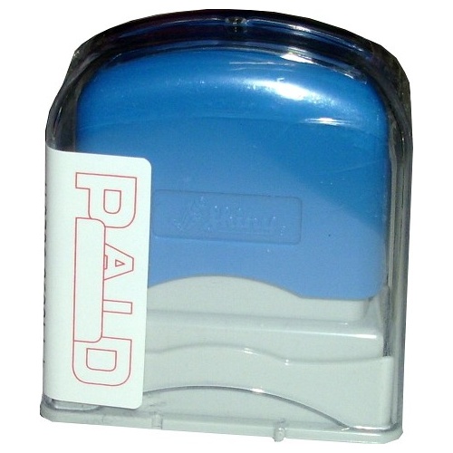 Stamp Pre-inked Paid in Red with Date box SEN2012 Shiny Stamp