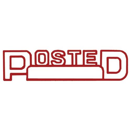 Stamp Pre-inked POSTED +date space in red Shiny EN2052 - each 