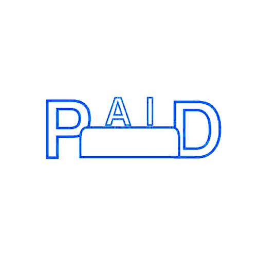 Stamp Pre-inked Paid in Blue with Date box Stamper 0273610