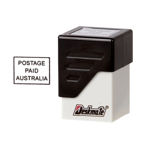 Stamp Pre-inked POSTAGE PAID AUSTRALIA Black 49587 Deskmate 