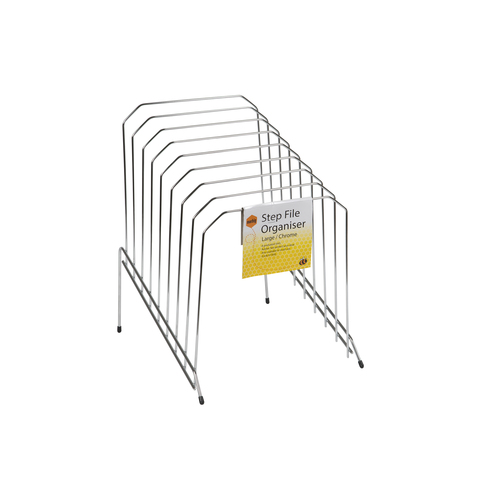 Incline sorter Step Files Large 8 graduated slots chrome Marbig 87305 