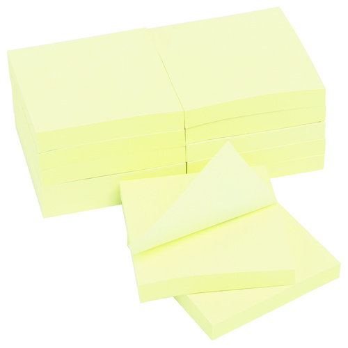 Stick on Notes 75x75mm Yellow Marbig Enviro 1813205 - pack 12 