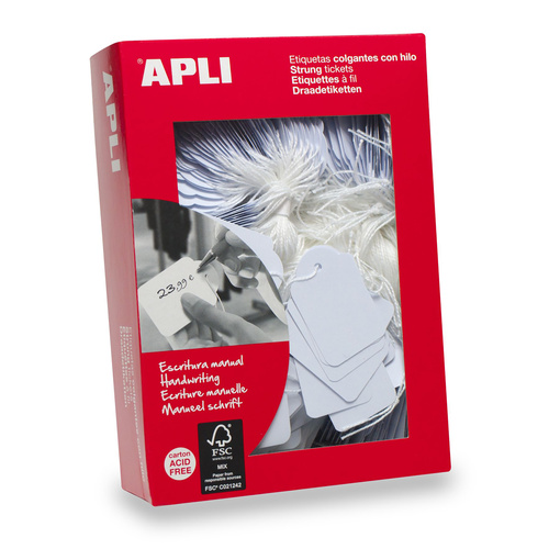 Merchandise Tags 13x34mm Tie On Box 1000 Apli 386