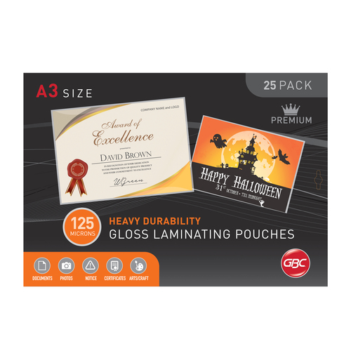 Laminating Pouch A3 125 Micron pack 25 GBC Ibico  