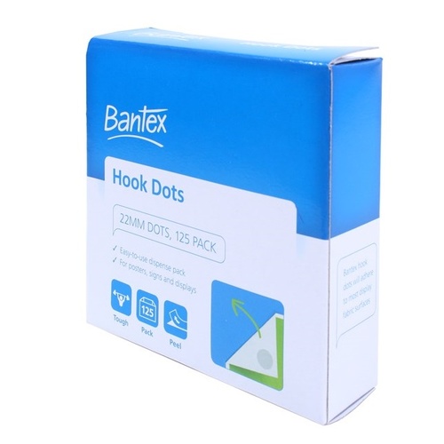 Hook Only Dots 22mm box 125 dots Fastener Bantex 8074-00 100851738