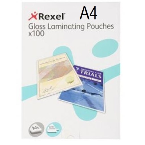 Laminating Pouch  A4 125 Micron pack 100 Gloss 41623 Rexel 