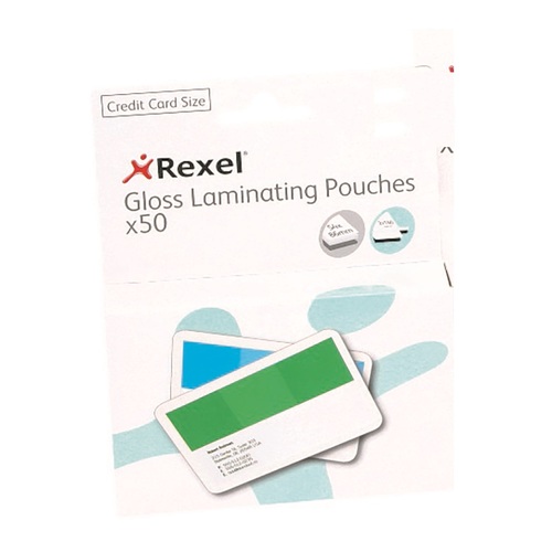Laminating Pouch 54x86mm credit card size box 50 125 Micron credit card size Rexel 41670