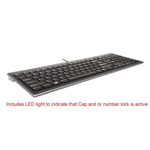 Keyboard Wired Slim Type Kensington 72357 + caps / num lock button