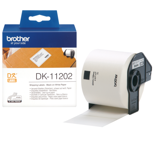 Brother DK11202 Label 62x100mm 300 Labels Per Roll White Shipping