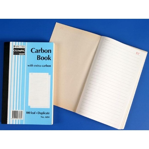 Plain Ruled Carbon Books 8x5 Duplicate 604 07230 - each 