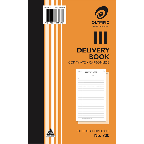 Delivery Books 8x5 Duplicate 700 Carbonless 07627 - each 