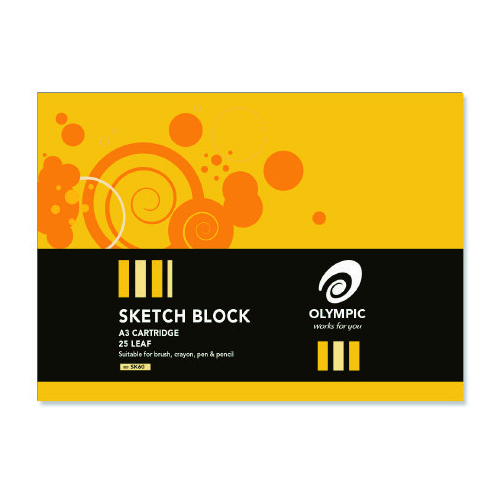 Sketch Books A3 50 page #60 Olympic 140893 pack 10 QLD courier delivery only