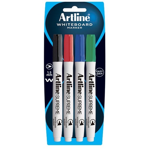 Whiteboard Marker Artline Supreme Bullet tip Assorted pack 4 105174