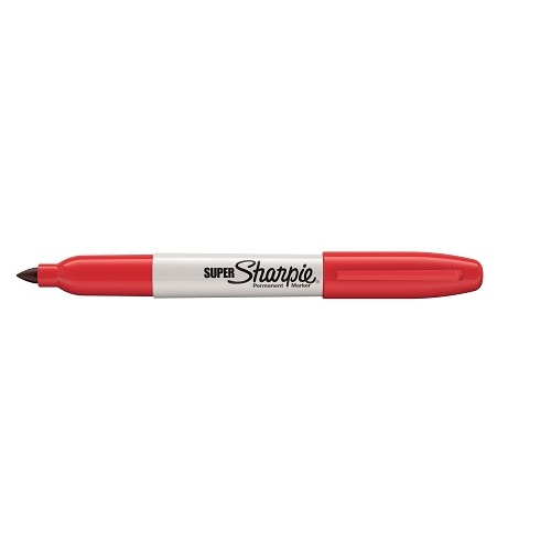 Marker Sharpie Perm Super 1.5mm Red S33002 - box 12 