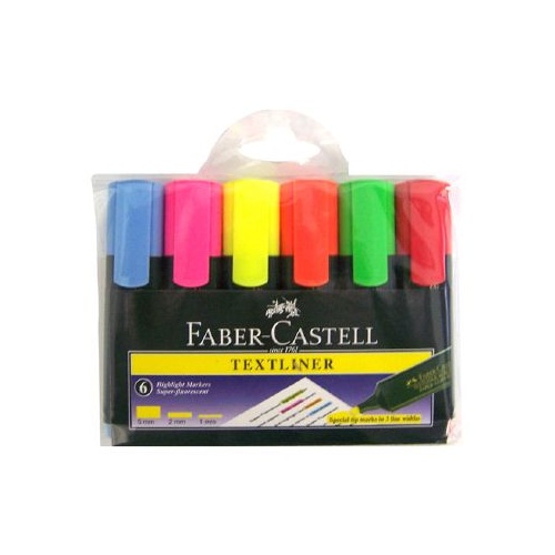 Highlighter Faber Textliner 48 Wallet 6 Solid Barrel Faber Castell