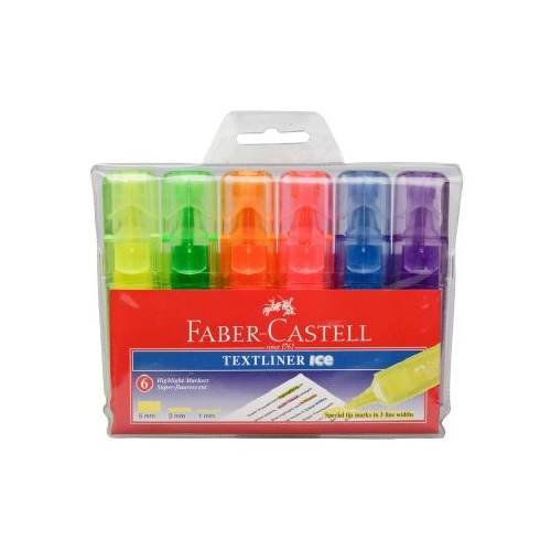 Highlighter Faber Textliner Ice  wallet 6 Assorted #57-4802-06