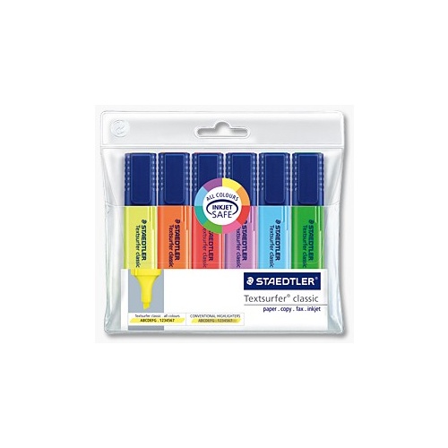 Highlighter Staedtler Textsurfer wallet 6 364 assorted 364WP6 