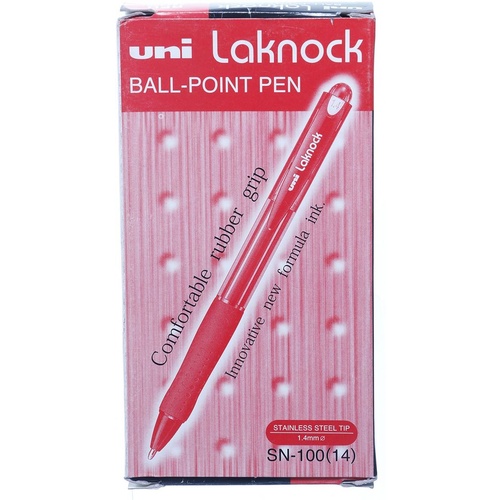 Pens Uniball SN100B BP RT Laknock 1.4mm Broad Red box 12 SN100BR 