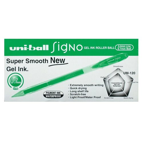 Pens Uniball UM120 0.7mm Green - box 12 Signo