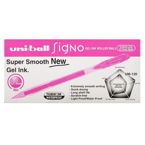 Pens Uniball UM120 Signo 0.7mm Pink Box 12