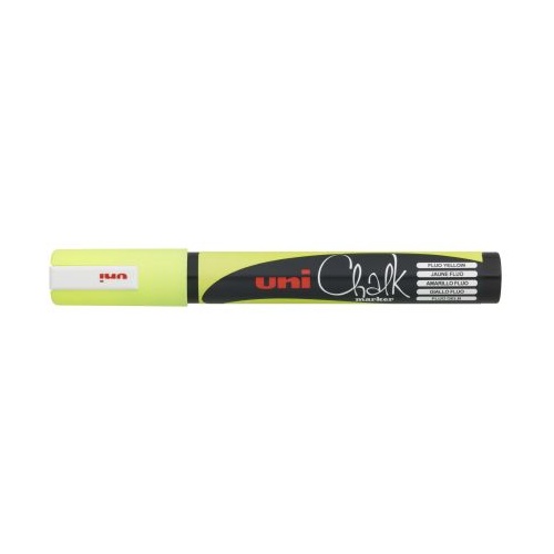 Chalk Marker Liquid Uni PWE5M Medium Fluoro Yellow EACH