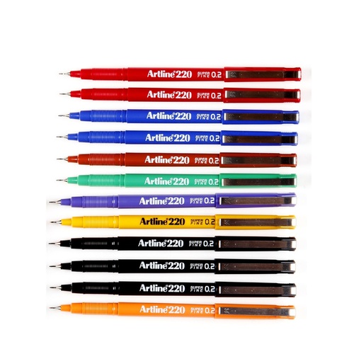 Pen Artline  220 0.2 Superfine Assorted Box 12
