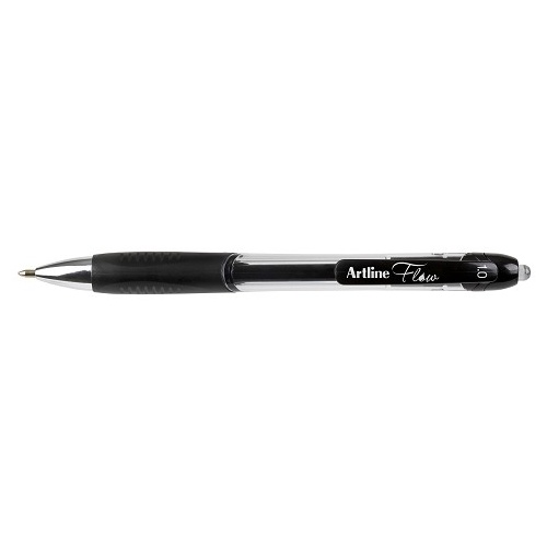 Pen Artline Flow Retractable Gel 1.0mm Medium Black Box 12 #187101