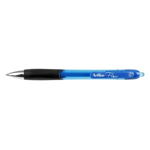 Pen Artline Flow Retractable Gel 1.0mm Medium Blue Box 12 187103
