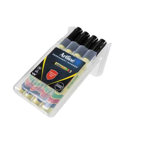 Marker Artline  70 4x Black Bullet Point Permanent Fine Markers 1.5mm