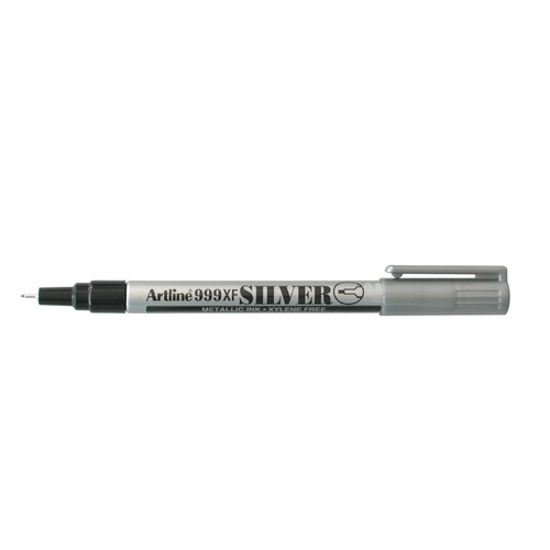 Paint Marker 0.8mm Line Artline 999XF Silver Extra Fine Point Box 12 #199932