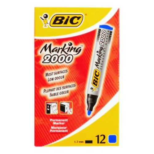 Marker Bic Permanent Bullet Tip 200006 Blue Box 12