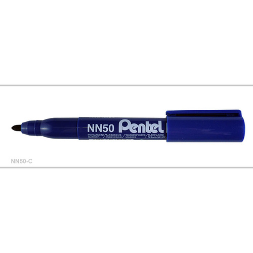 Markers Pentel NN50C Perm Bullet tip Blue box 12  NN50c