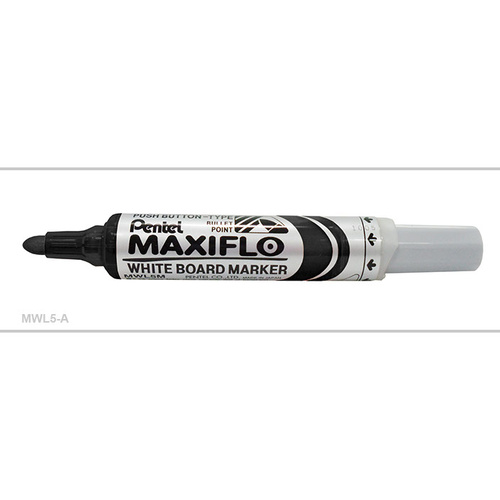 Whiteboard Marker MWL5-A Black box 12 Pentel Maxiflow Bullet Point