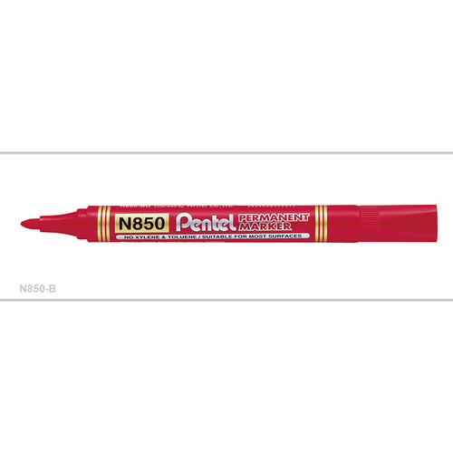 Markers Pentel N850B Perm Bullet Red Box 12