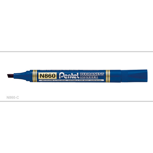 Markers Pentel N860C Perm Chisel Blue Box 12