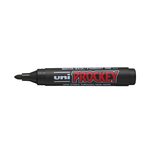 Markers Uni Prockey PM122 Bullet Point Black Box 12 Permanent, odourless, water-based pigment ink marker
