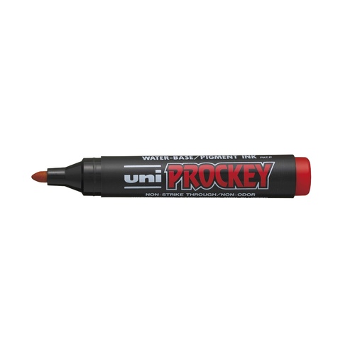 Markers Uni Prockey PM122 Bullet Point Red Box 12 Permanent PM122R
