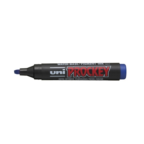 Markers Uni Prockey PM126 Chisel Point Blue Box 12 Permanent PM126BL
