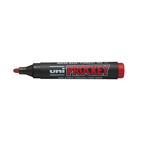 Markers Uni Prockey PM126 Chisel Point Red Box 12 Permanent, odourless, water-based pigment ink marker.