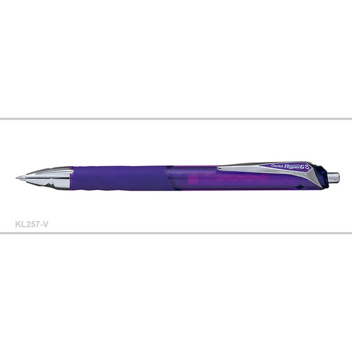 Pens Pentel KL257V Violet Box 12 Hyper G Ballpoint 