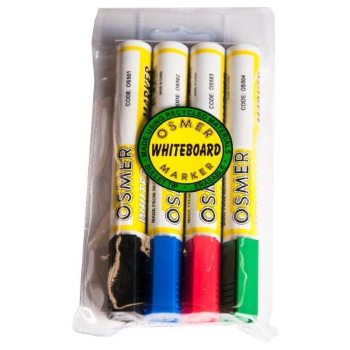 Whiteboard Markers Bullet point Assorted Wallet 4 Osmer OS519W 