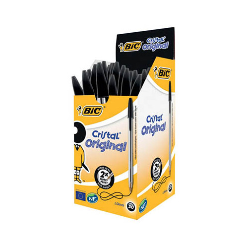 Pen Bic Cristal x50 Medium Black Box 50 0204 #8127951