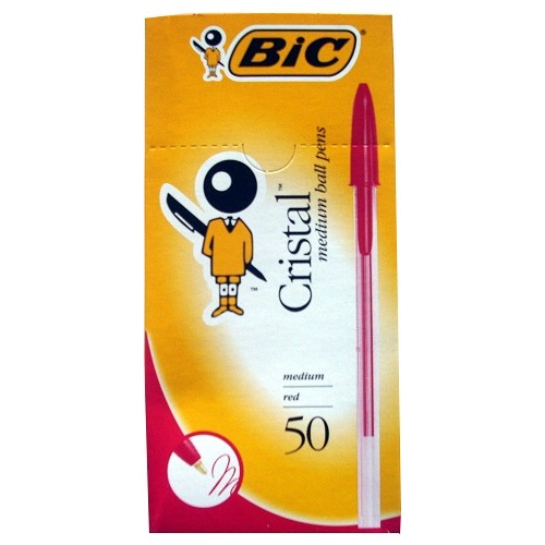 Pen Bic Cristal x50 Medium Red Box 50 0203 #8127971