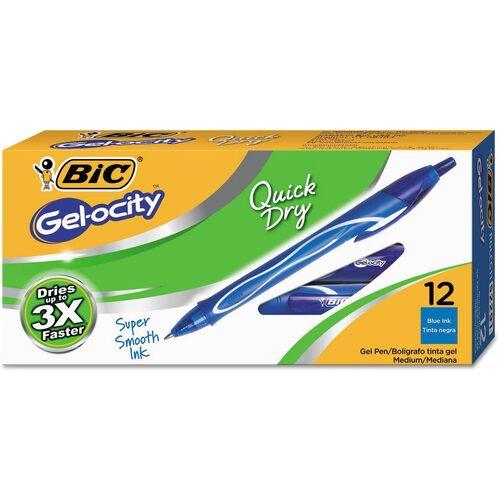 Pen Bic Gelocity Gel RB 0.7mm Blue box 12 RB RT Retractable 950442 also called Intensity