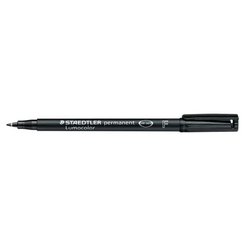 OHP Pen Staedtler 318 9 Black Fine Box 10 Lumocolor #318-9