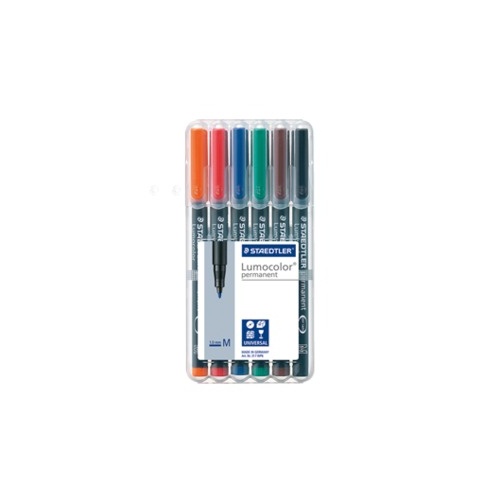 OHP Pen 317 Medium permanent Asst Staedtler 317WP6 - wallet 6 