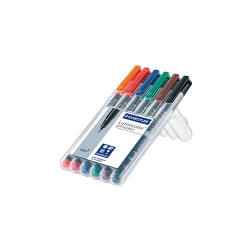 OHP Pen Staedtler 318WP6 Fine permanent wallet 6 